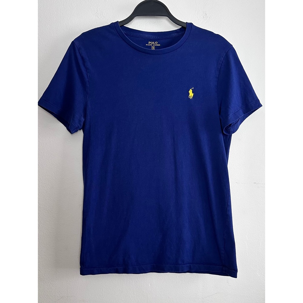 Polo Ralph Lauren Mens Custom Fit Crew Neck T-Shirt Yellow Embroidered Pony SM
